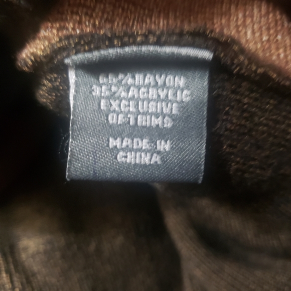 Mens Silversilk Dark Brown Multi Colored Zip Up Mock Neck Sweater Size XLarge - Picture 10 of 11